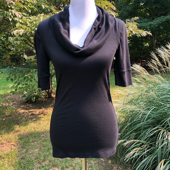 Express Tops - Express Cowl-neck Black Top